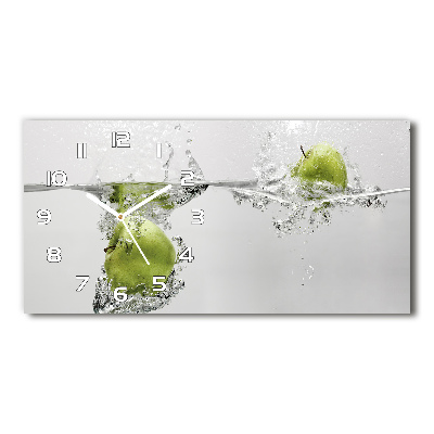 Glazen klok horizontaal Een appel onder water