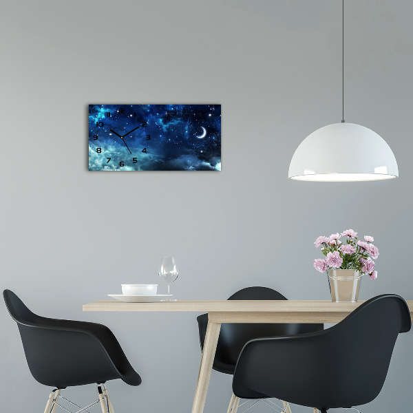Glazen klok horizontaal Sterrenhemel