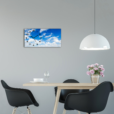 Glazen klok horizontaal Wolken aan de hemel