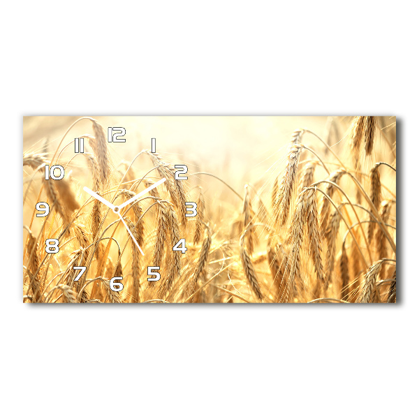 Glazen wandklok rechthoekig Graan