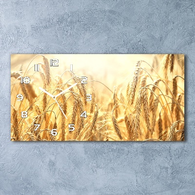 Glazen wandklok rechthoekig Graan