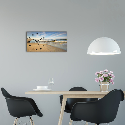 Glazen klok horizontaal Strand aan de Oostzee