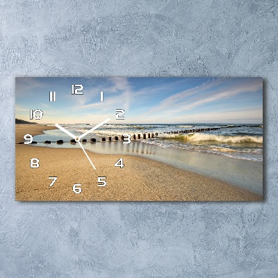 Glazen klok horizontaal Strand aan de Oostzee