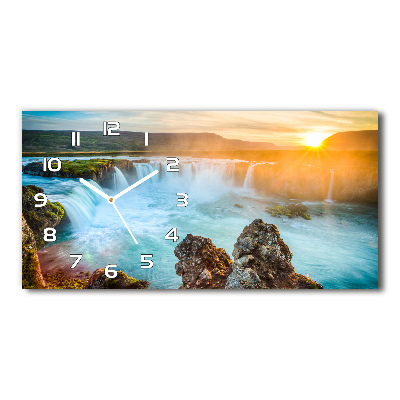 Glazen wandklok rechthoekig Waterval