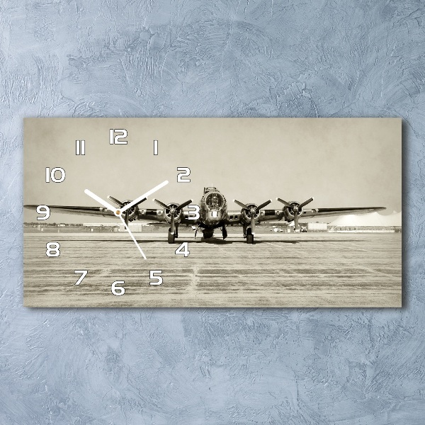 Glazen klok horizontaal Oude bommenwerper