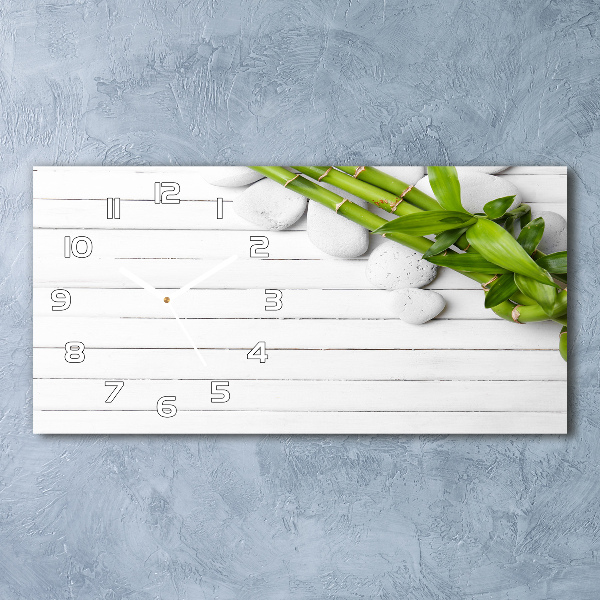 Glazen wandklok rechthoekig Bamboe