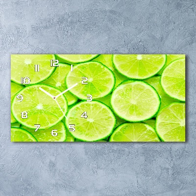 Glazen wandklok rechthoekig Limoenen