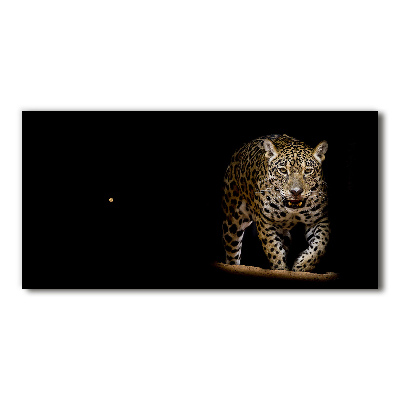 Glazen wandklok rechthoekig Jaguar