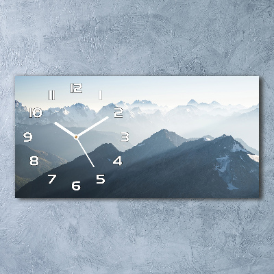 Glazen klok horizontaal Bergtoppen