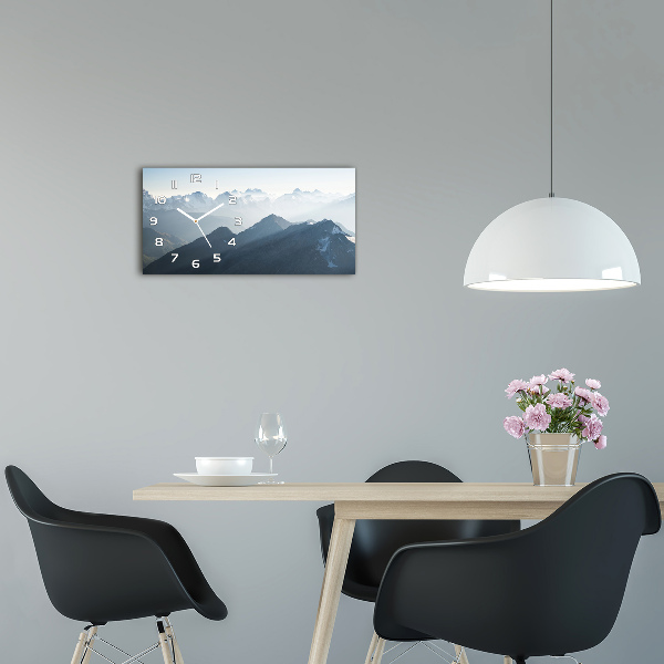 Glazen klok horizontaal Bergtoppen