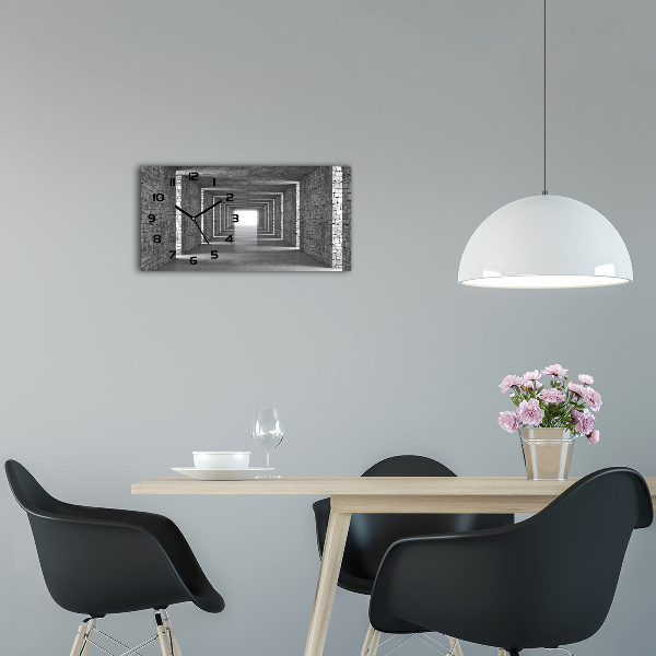 Langwerpige wandklok van glas Bakstenen tunnel