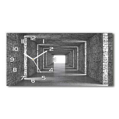 Langwerpige wandklok van glas Bakstenen tunnel