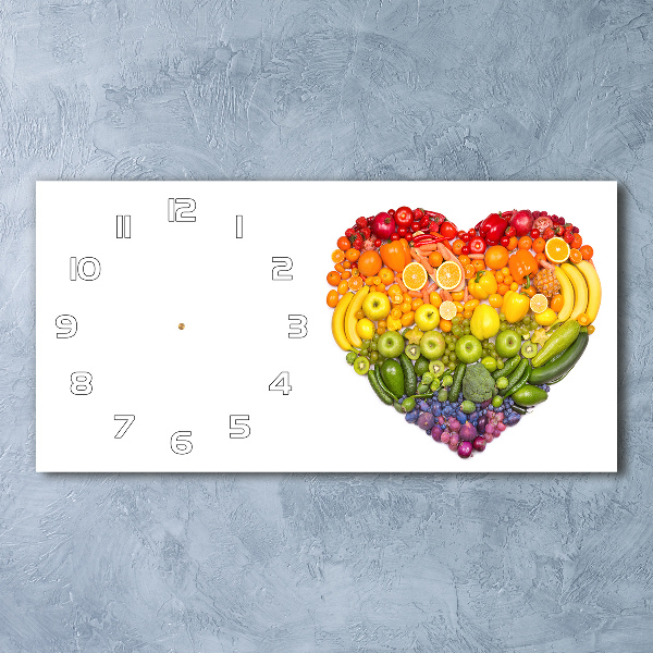 Langwerpige wandklok van glas Groentehart