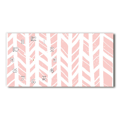 Langwerpige wandklok van glas Visgraatpatroon