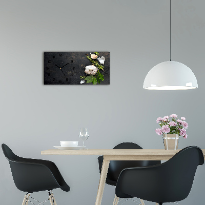Glazen wandklok rechthoekig Knoflook