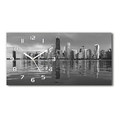Glazen wandklok rechthoekig Chicago