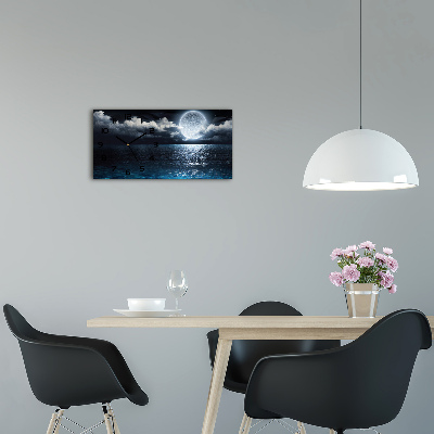 Glazen klok horizontaal Volle maan