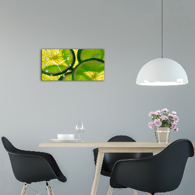 Glazen wandklok rechthoekig Limoen