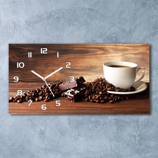 Glazen klok horizontaal Koffie en chocolade