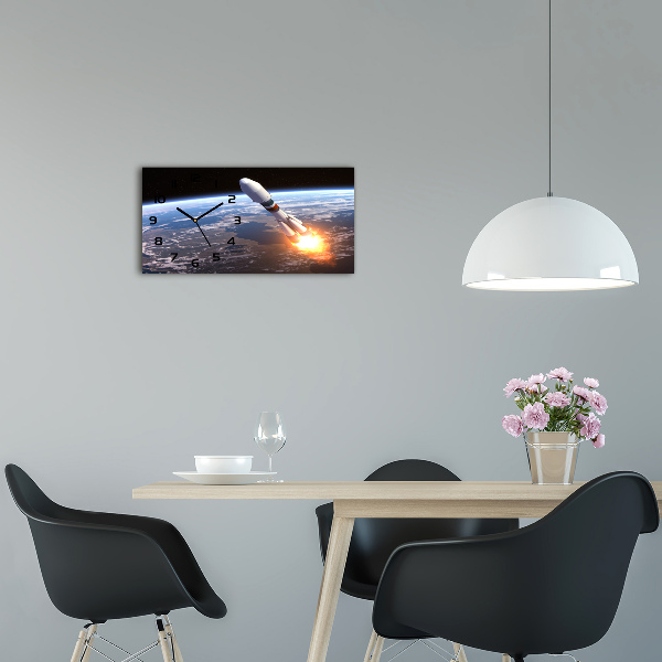 Glazen klok horizontaal Ruimteraket