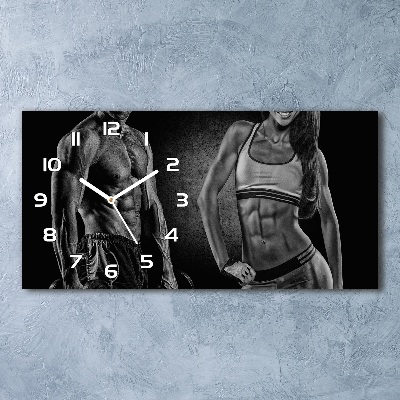 Langwerpige wandklok van glas Spieropbouw