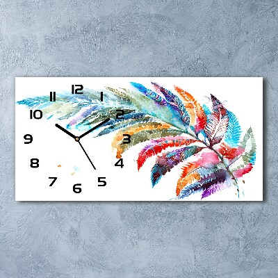 Langwerpige wandklok van glas Kleurrijke pen