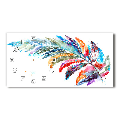 Langwerpige wandklok van glas Kleurrijke pen