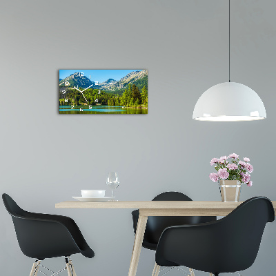 Glazen klok horizontaal Meer in de bergen