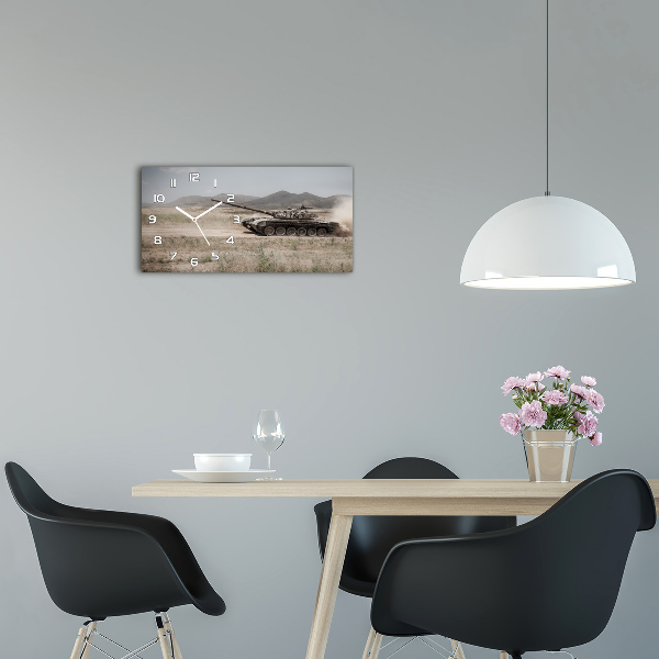 Glazen klok horizontaal Tank in de woestijn