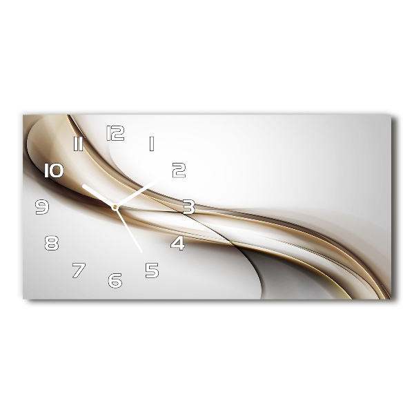 Langwerpige wandklok van glas Bruine golf