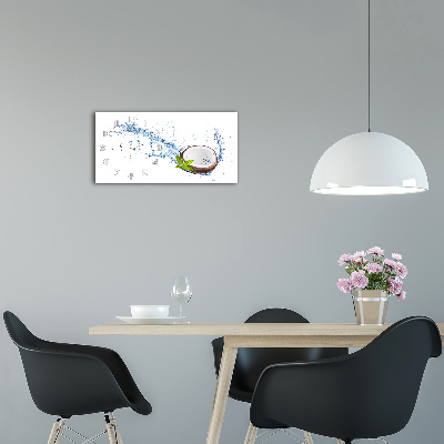 Langwerpige wandklok van glas Kokosnoot en water