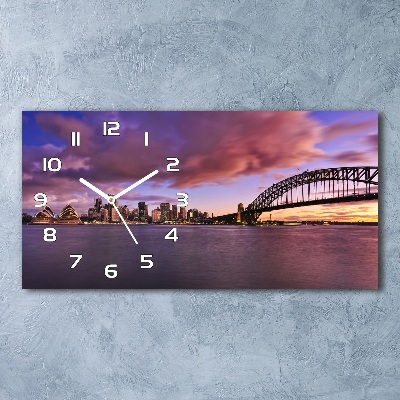 Langwerpige wandklok van glas Sydney Bridge