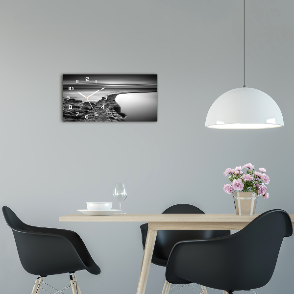 Glazen klok horizontaal Rotsachtig strand