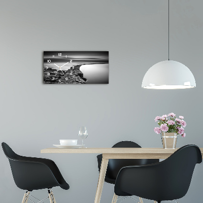 Glazen klok horizontaal Rotsachtig strand