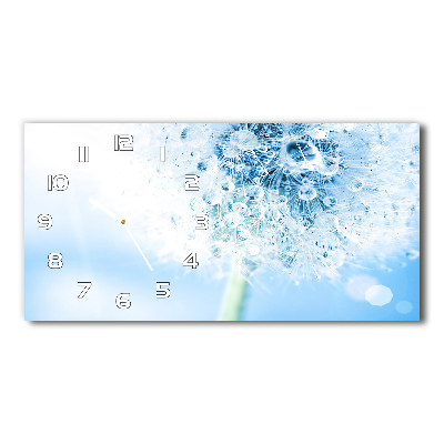 Glazen wandklok rechthoekig Paardebloem