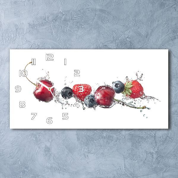 Glazen wandklok rechthoekig Bosvruchten