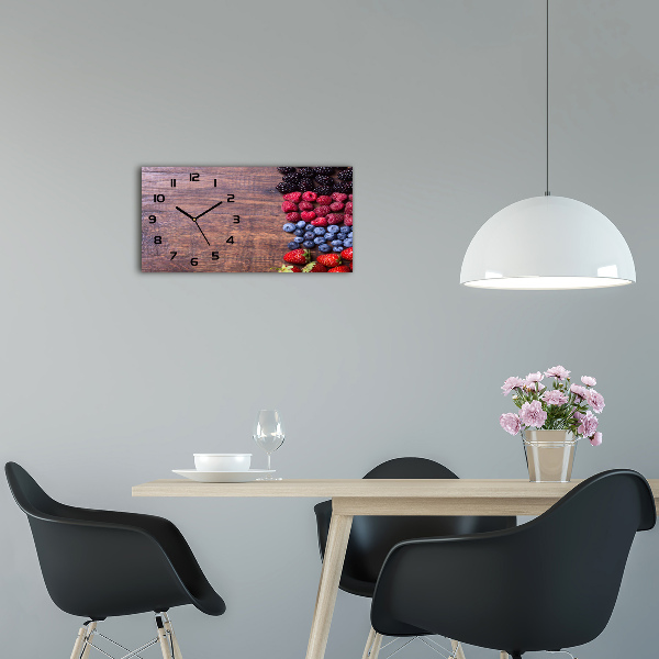 Glazen wandklok rechthoekig Bosvruchten