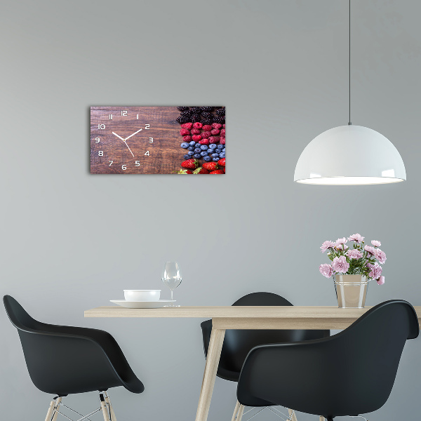 Glazen wandklok rechthoekig Bosvruchten