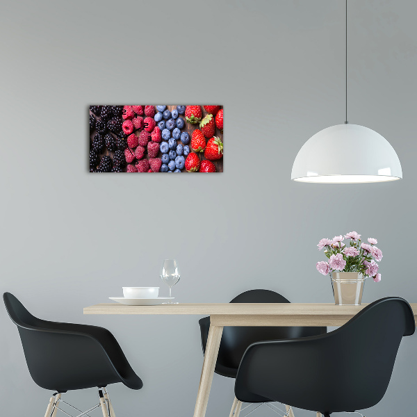 Glazen wandklok rechthoekig Bosvruchten