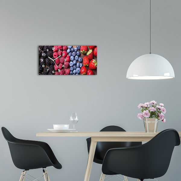 Glazen wandklok rechthoekig Bosvruchten