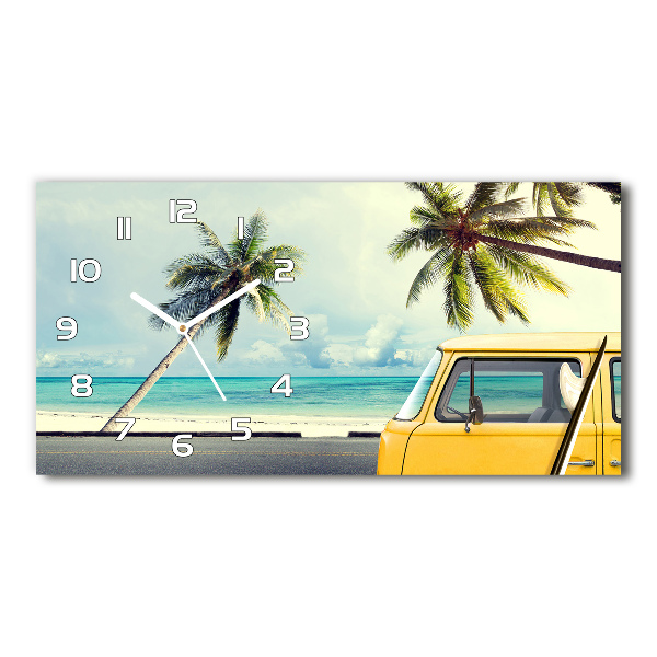 Glazen klok horizontaal Van strand