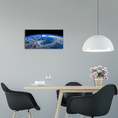 Langwerpige wandklok van glas Planeet Aarde