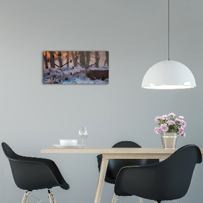 Glazen klok horizontaal Hert bij zonsopgang