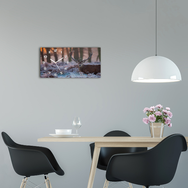 Glazen klok horizontaal Hert bij zonsopgang