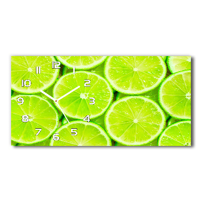 Glazen wandklok rechthoekig Limoenen