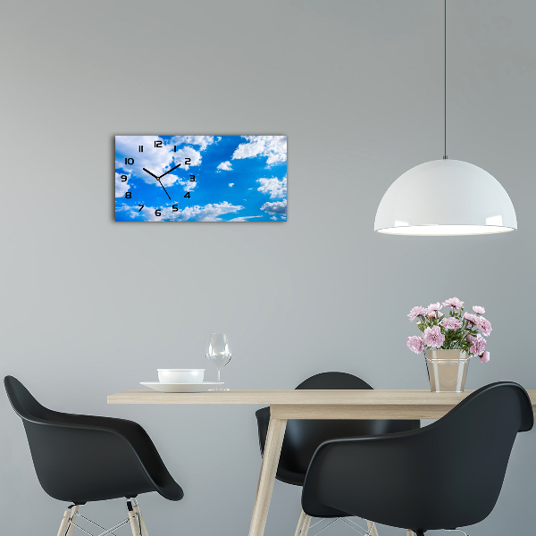 Glazen klok horizontaal Wolken aan de hemel