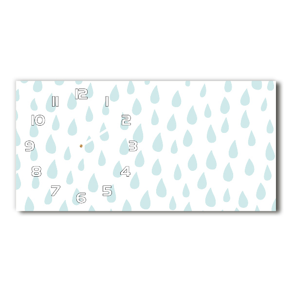 Glazen wandklok rechthoekig Druppels