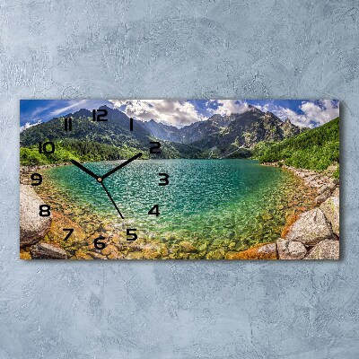 Glazen klok horizontaal Meer in de bergen