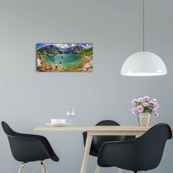 Glazen klok horizontaal Meer in de bergen