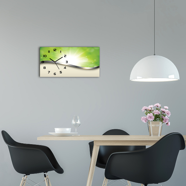 Glazen klok horizontaal Groene abstractie